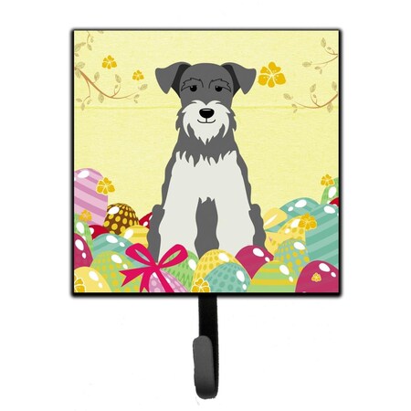 Jensendistributionservices Easter Eggs Miniature Schanuzer Salt & Pepper Leash or Key Holder MI1713241
